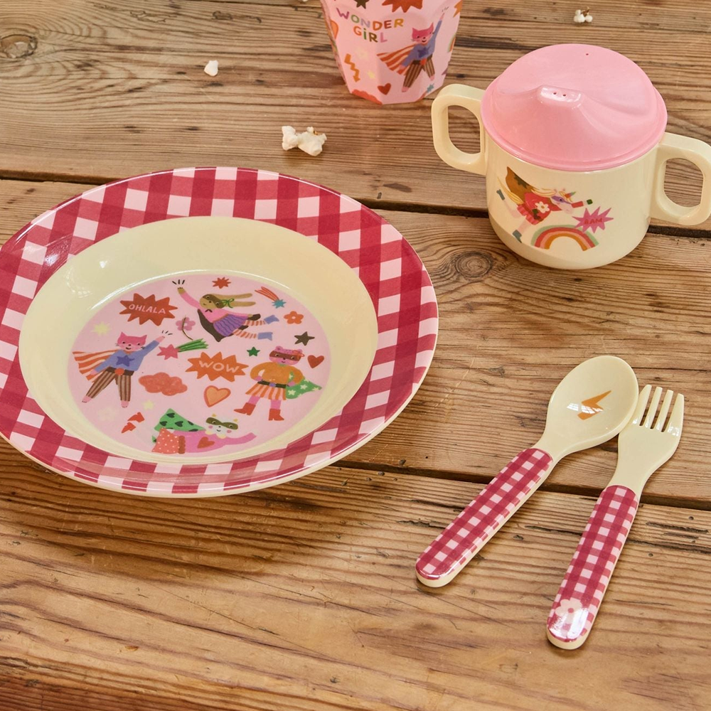 Rice Spoon and Fork 'Hero' Pink