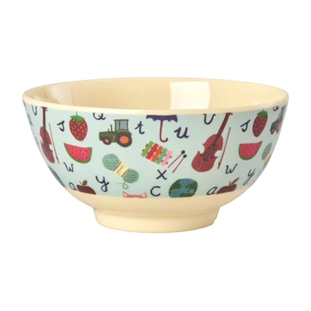 Rice Melamin Schüssel Mittel 'ABC' Blue