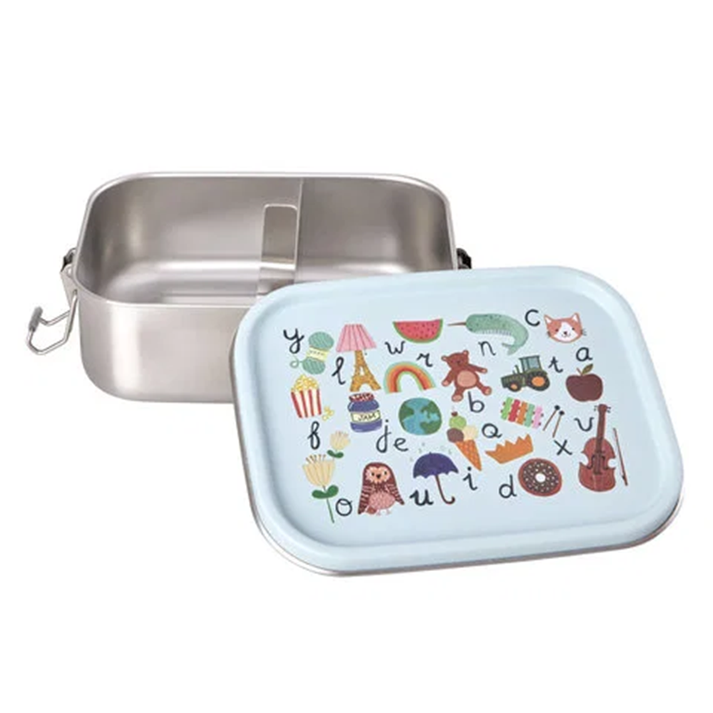 Rice  Kinder Lunchbox mit herausnehmbarer Unterteilung 'ABC' Blue