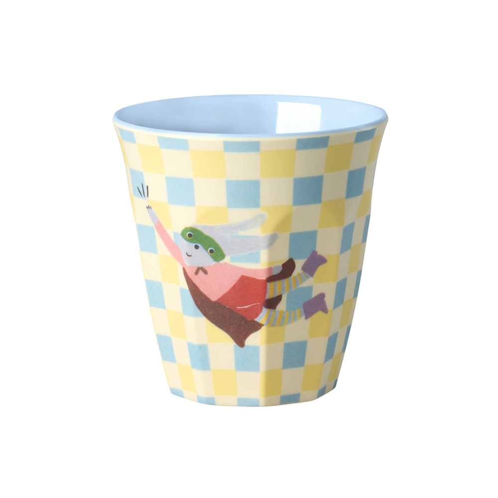 Rice Melamin Becher Klein 'Hero' Cream Checkers