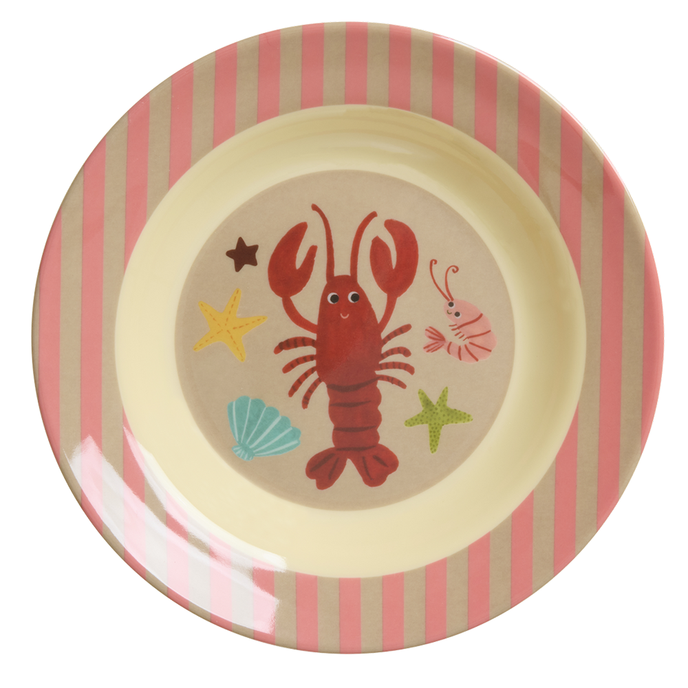 Rice Melamin Kinderteller tief 'Ocean' Coral - Online MY SNOWFLAKE