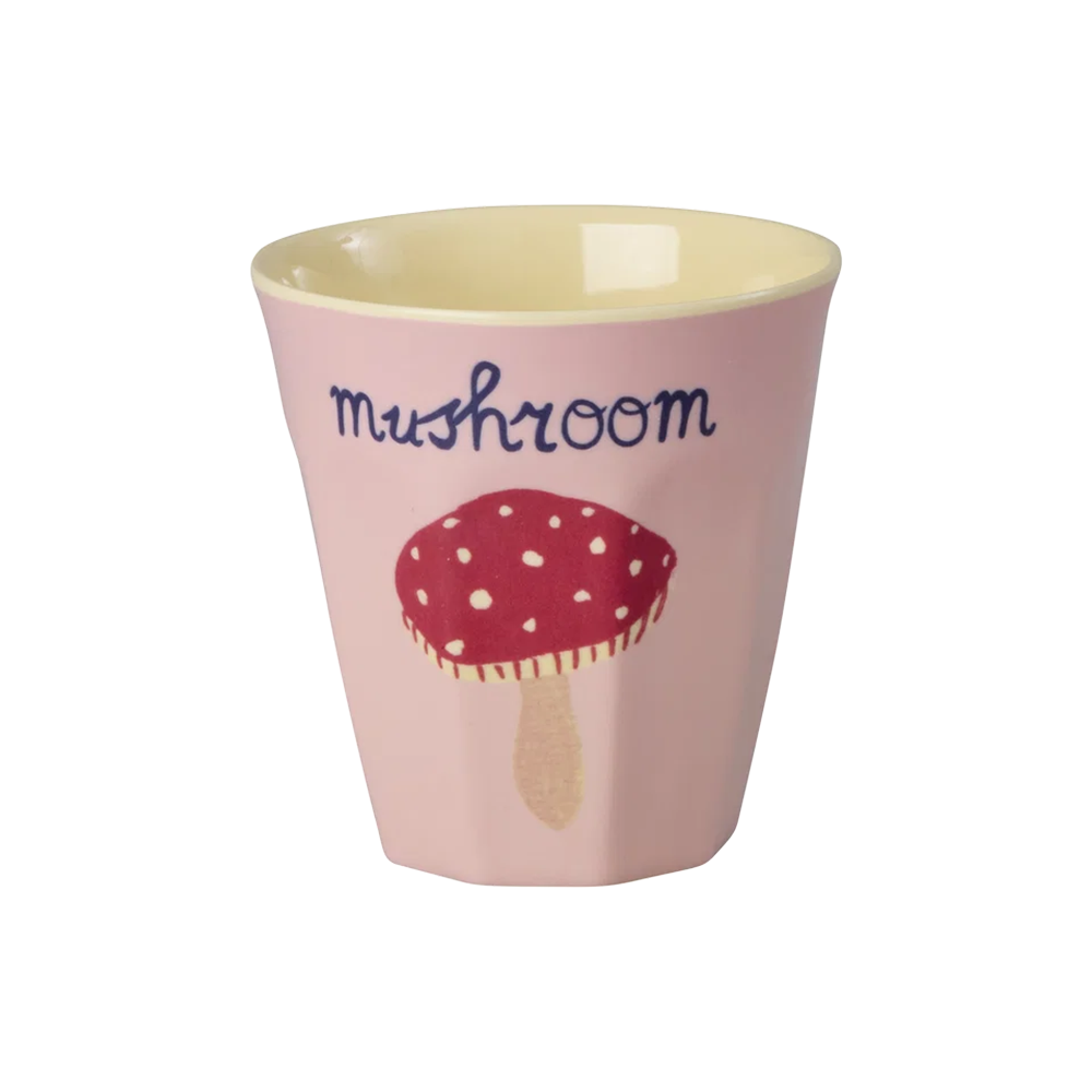 Rice Melamin Becher Klein 'ABC' Mushroom Print