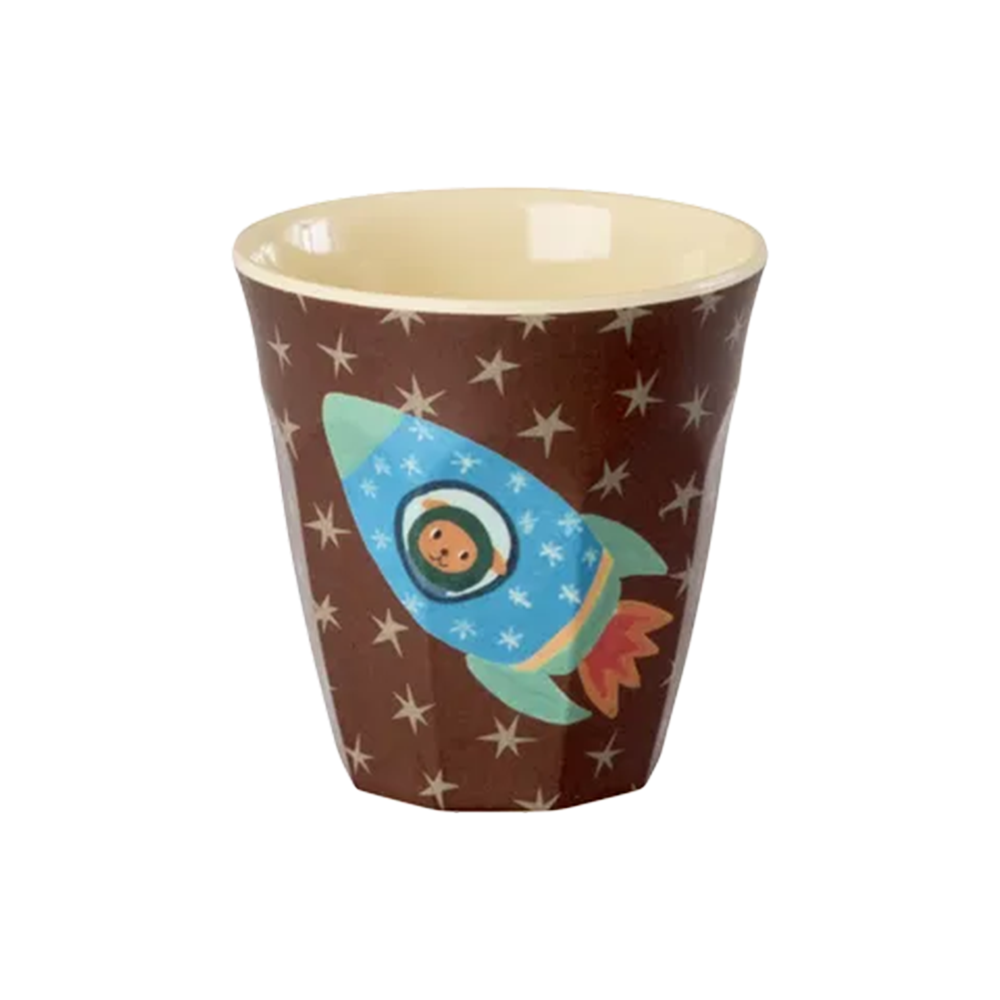 Gobelet Rice en mélamine petit format « Dogs in Space » Dog in Blue Spaceship