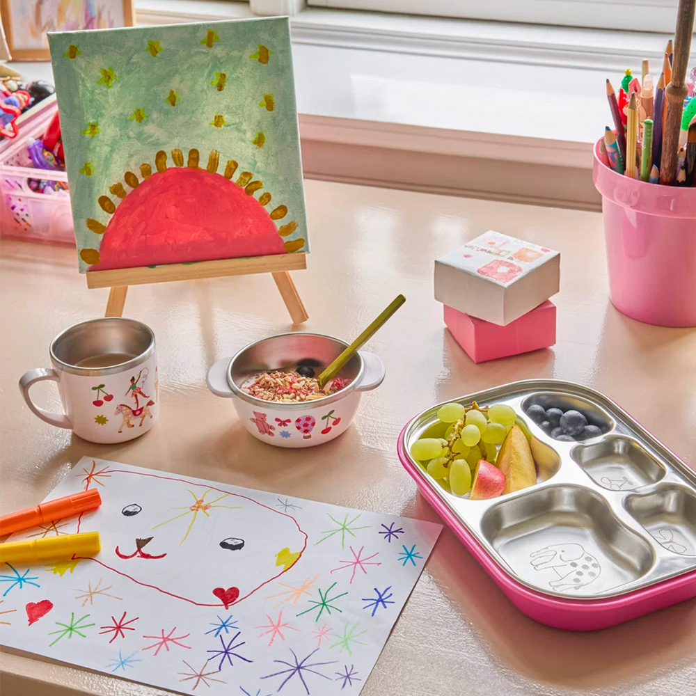 Rice Tasse aus Edelstahl 'Fun Fair' Pink