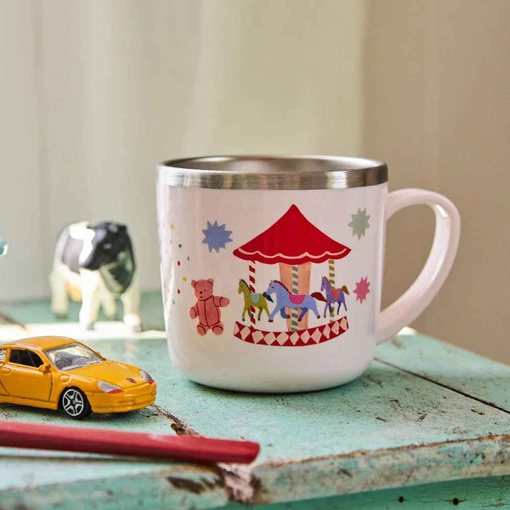 Rice Tasse aus Edelstahl 'Fun Fair' Pink
