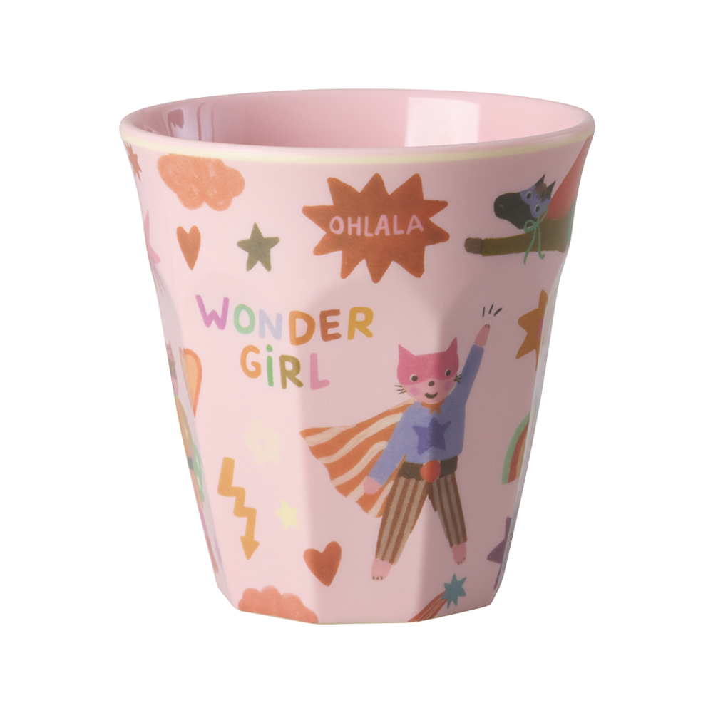 Rice gobelet en mélamine moyen « Hero » rose