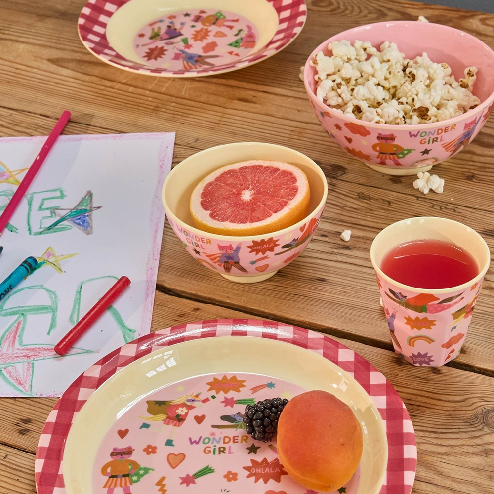 Rice gobelet en mélamine moyen « Hero » rose