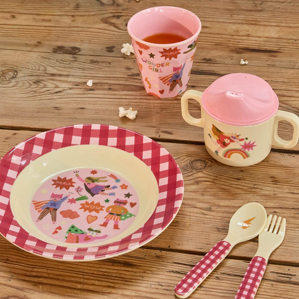 Rice gobelet en mélamine moyen « Hero » rose