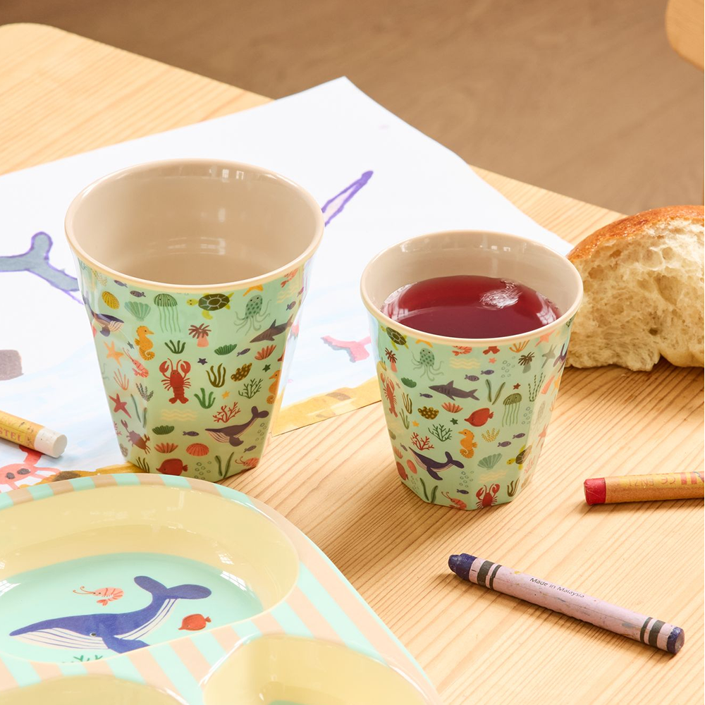 Rice  Melamin Becher Mittel 'Ocean' Blue