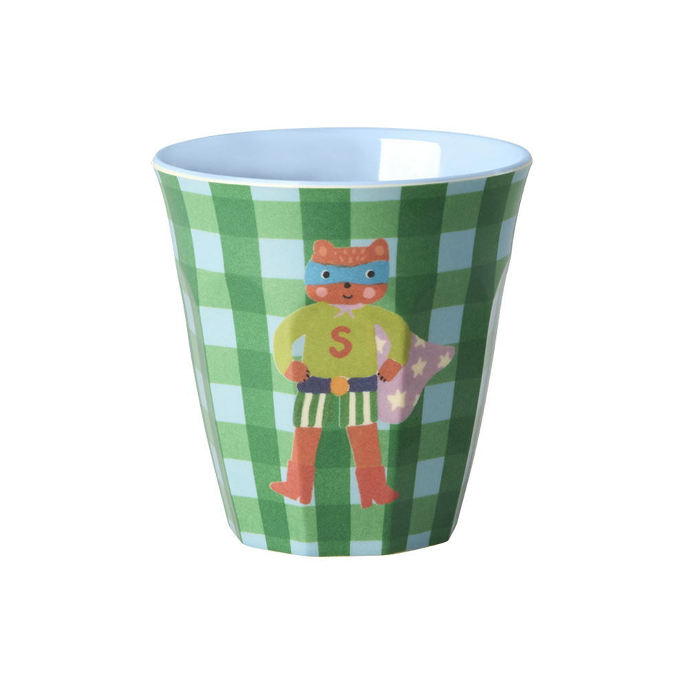 Rice gobelet en mélamine petit « Hero » Soft Blue Checkers
