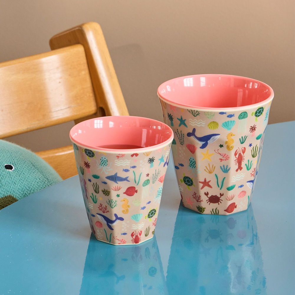Rice  Melamin Becher Mittel 'Ocean' Coral - Online MY SNOWFLAKE