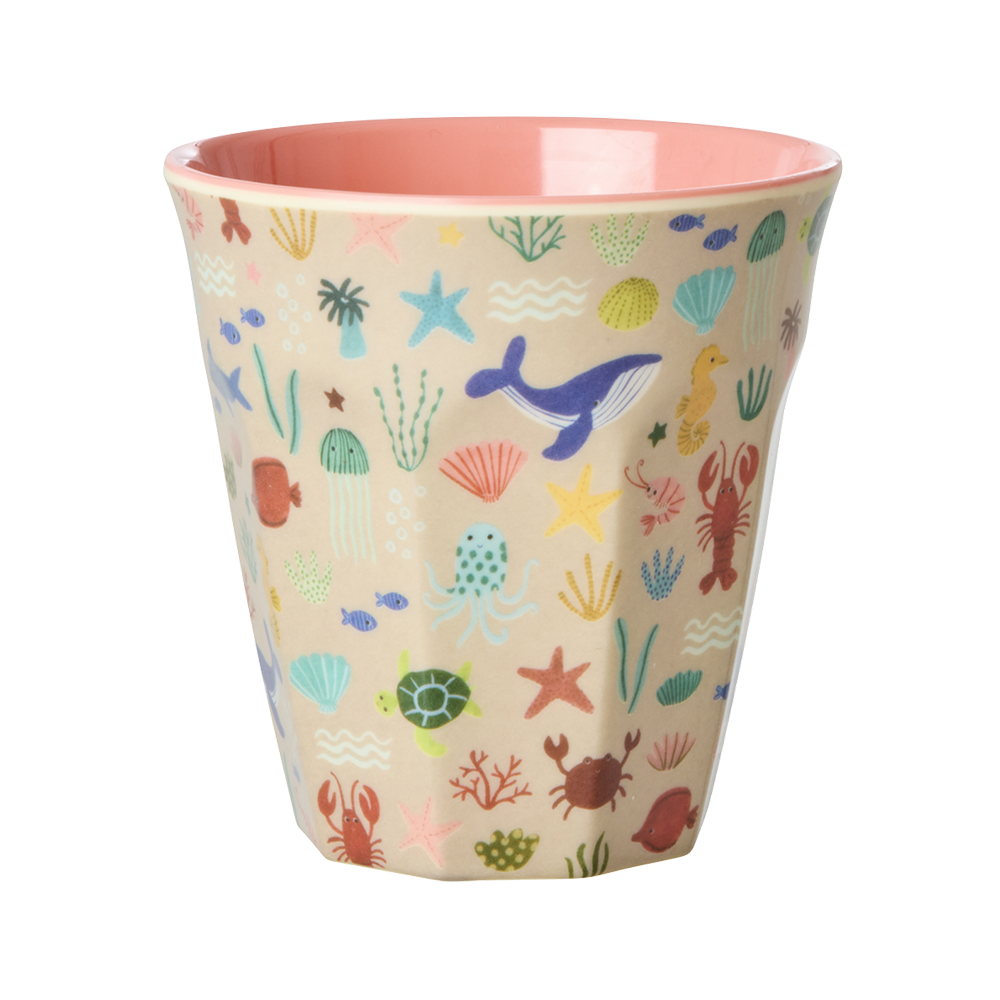 Rice  Melamin Becher Mittel 'Ocean' Coral - Online MY SNOWFLAKE
