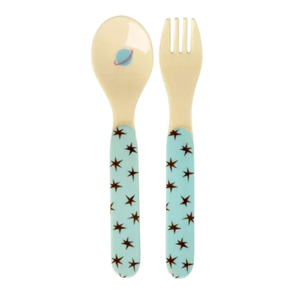 Rice Spoon and Fork 'Dogs in Space'