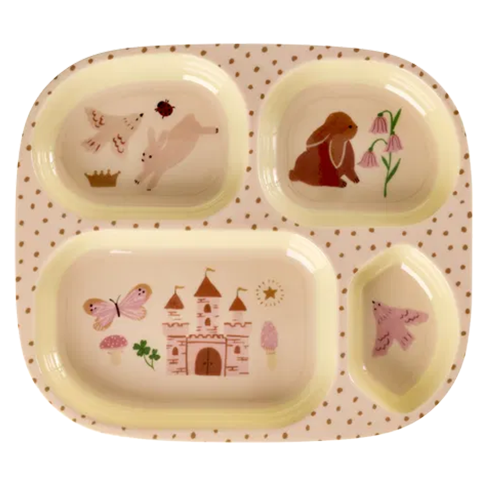 Rice Melamin Kinderteller mit 4 Fächer 'Fairytale'