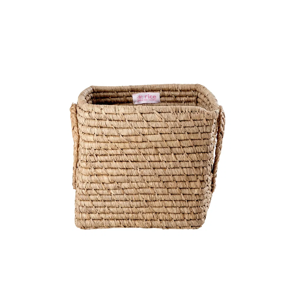 Rice rechteckiger Aufbewahrungskorb Klein 'Raffia' Blue