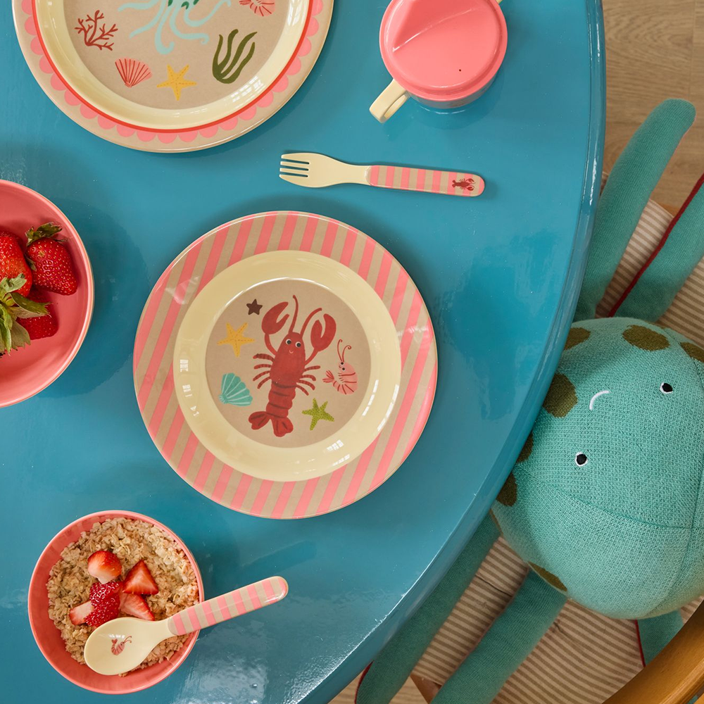 Rice Melamin Kinderteller tief 'Ocean' Coral - Online MY SNOWFLAKE