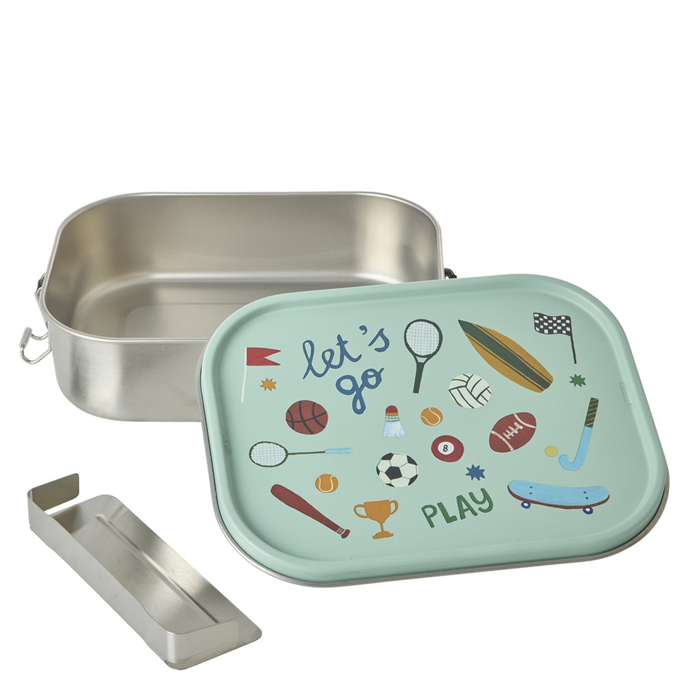 Rice Kids' Lunchbox 'Sports' Large Soft Green
