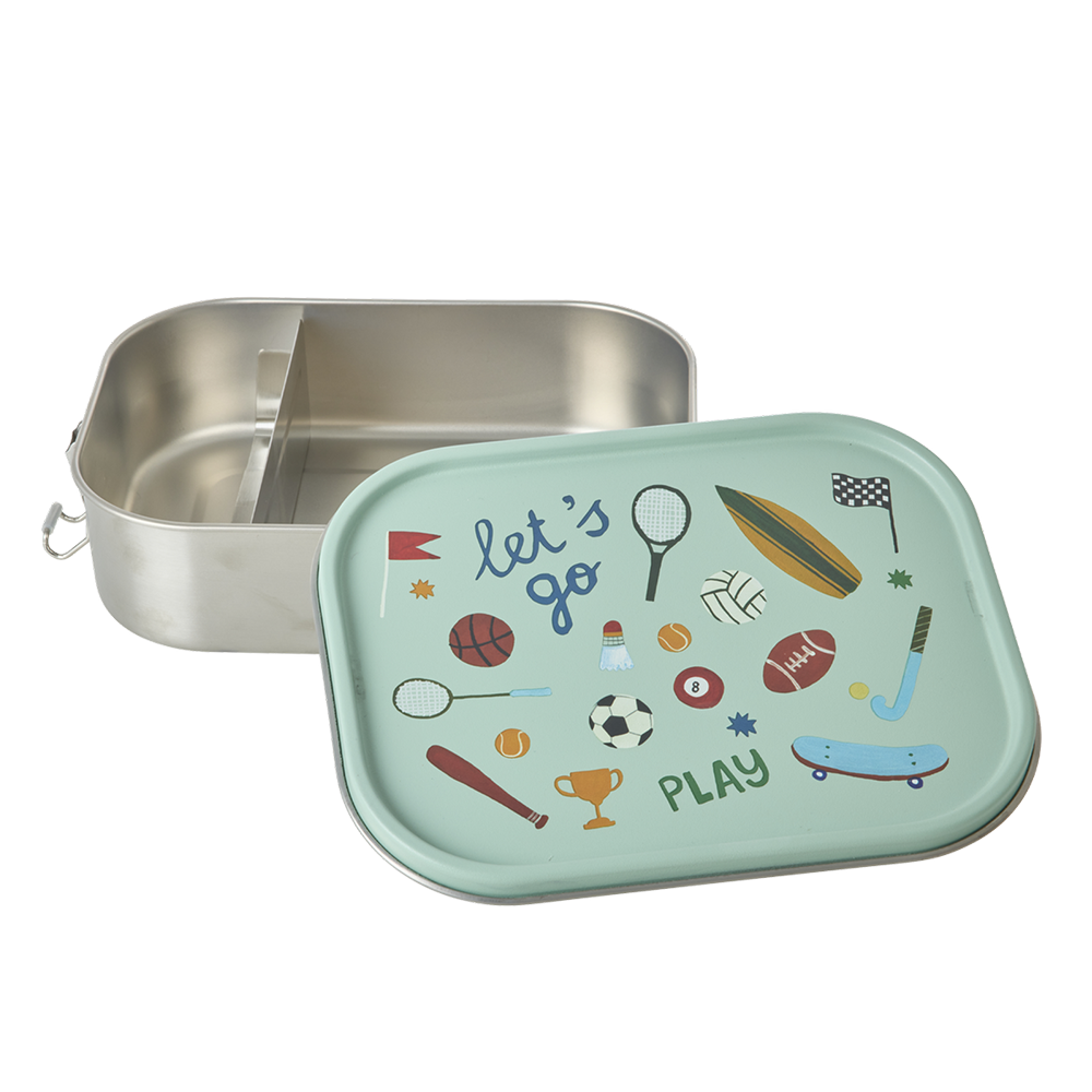 Rice Kids' Lunchbox 'Sports' Large Soft Green