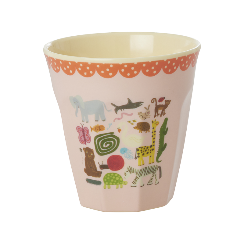 Rice  Melamin Becher Mittel &#39;Wildlife&#39; Pink