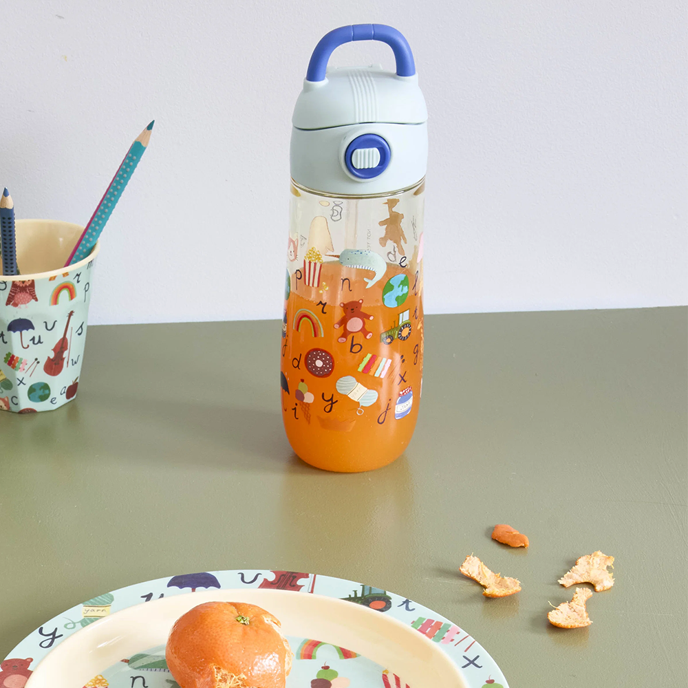Rice Kinder Trinkflasche 'ABC' Blue