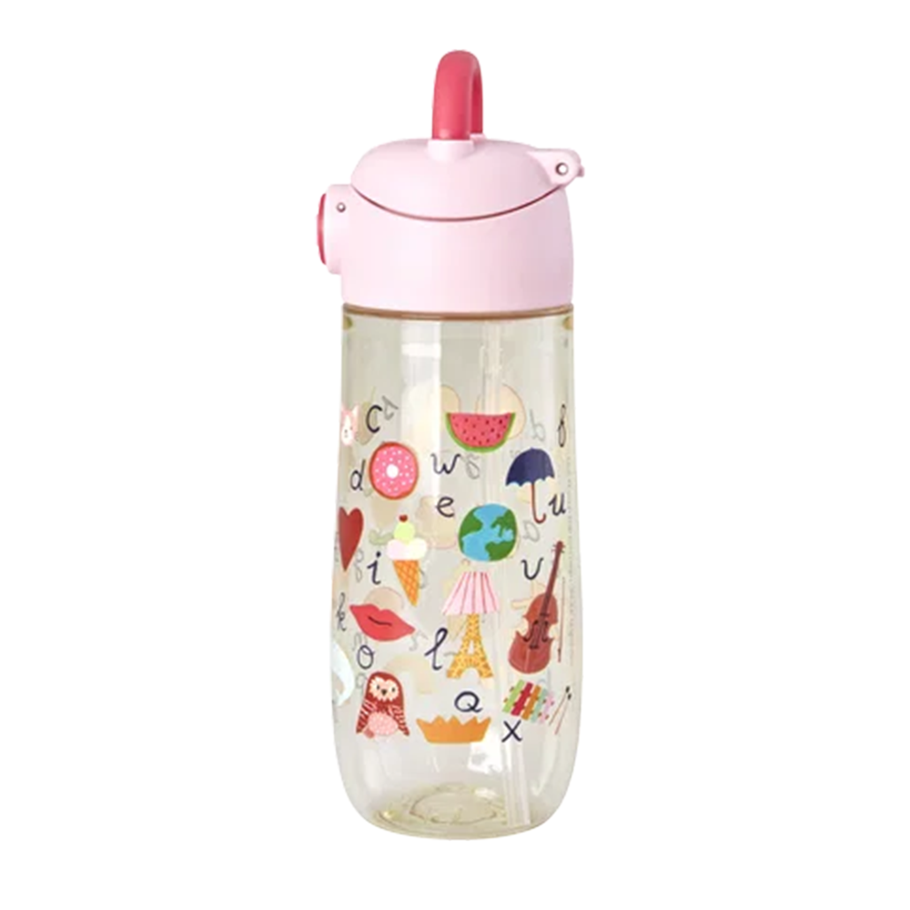 Rice Kinder Trinkflasche 'ABC' Pink