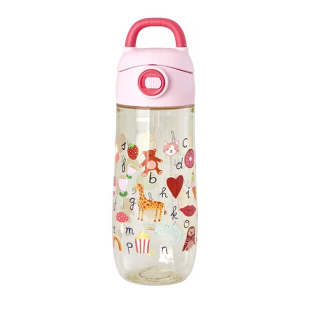 Rice Kinder Trinkflasche 'ABC' Pink