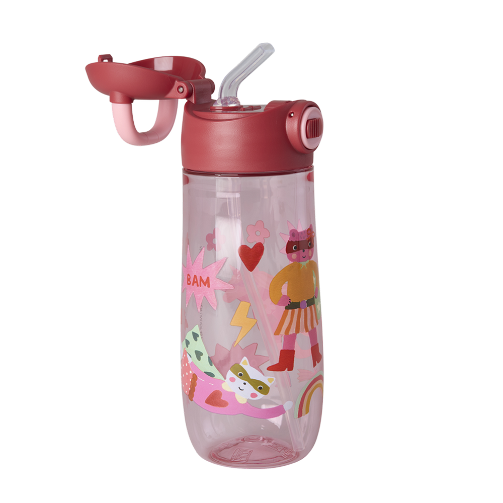Rice Kinder Trinkflasche 'Hero' Pink