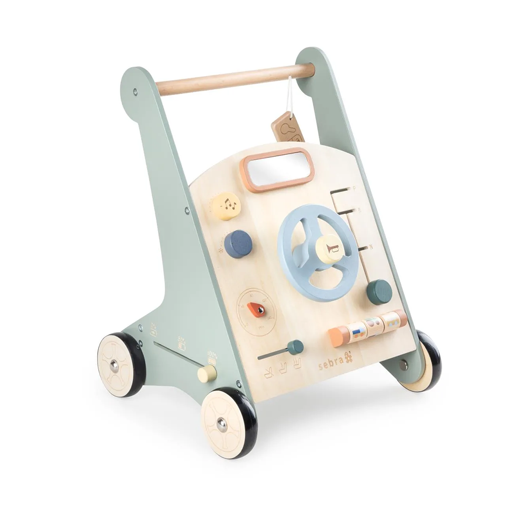 Sebra 'Car' Wooden Baby Walker, Multicoloured