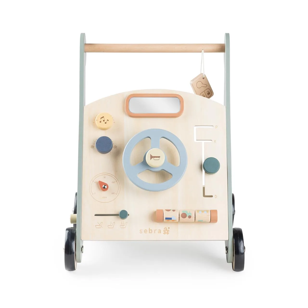 Sebra 'Car' Wooden Baby Walker, Multicoloured