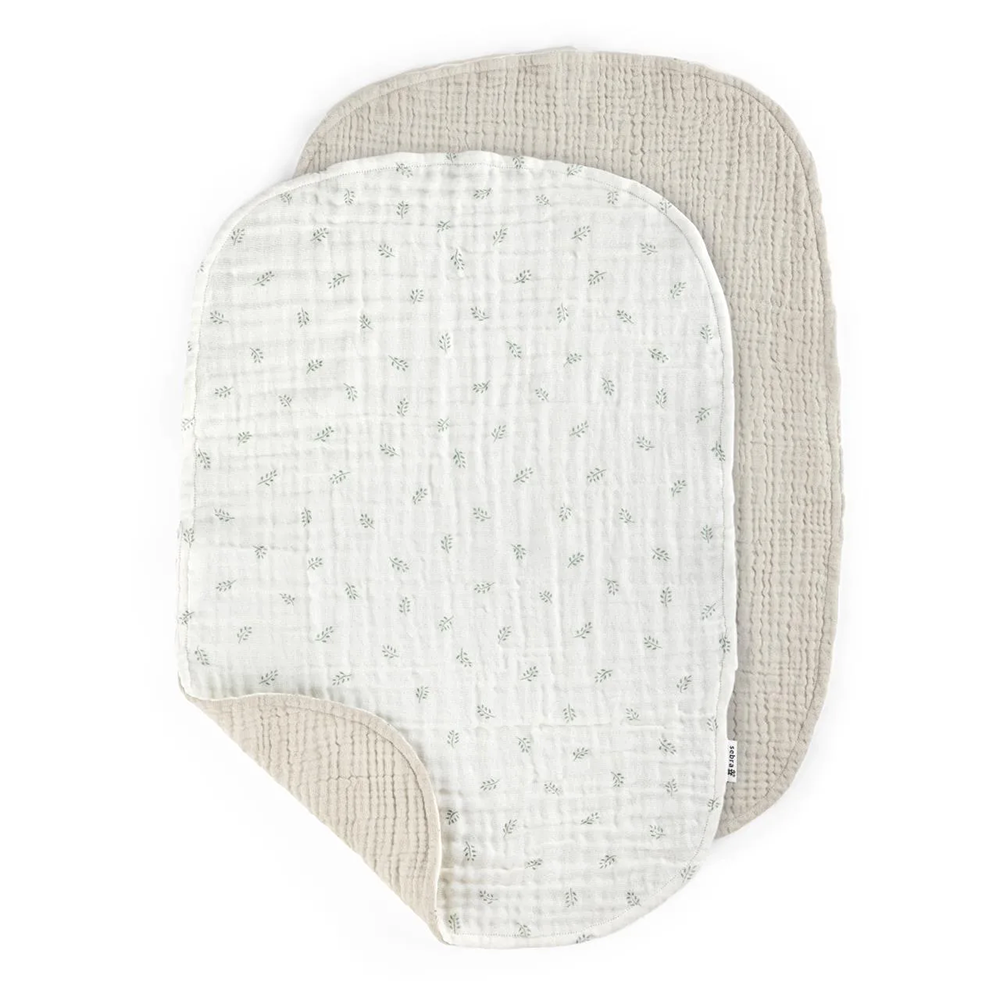 Sebra Muslin Changing Mat 2-Pack Sophora Leaves