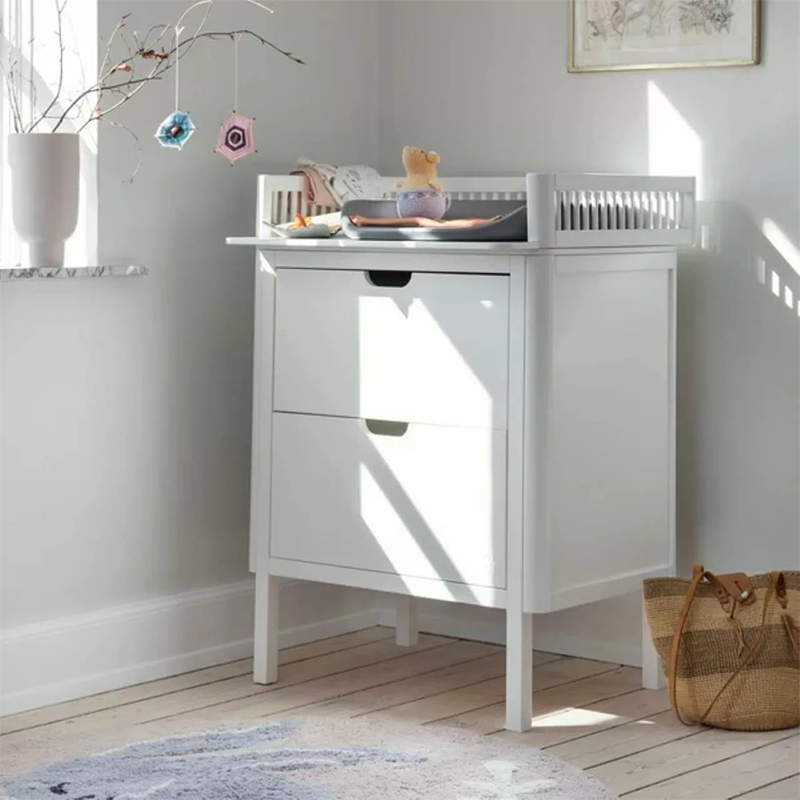Sebra Changing Table with Drawers Classic White