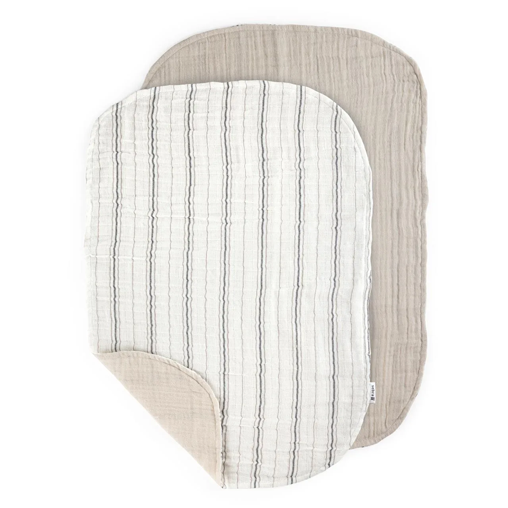 Sebra Muslin Changing Pad 2-pack Cream Stripe