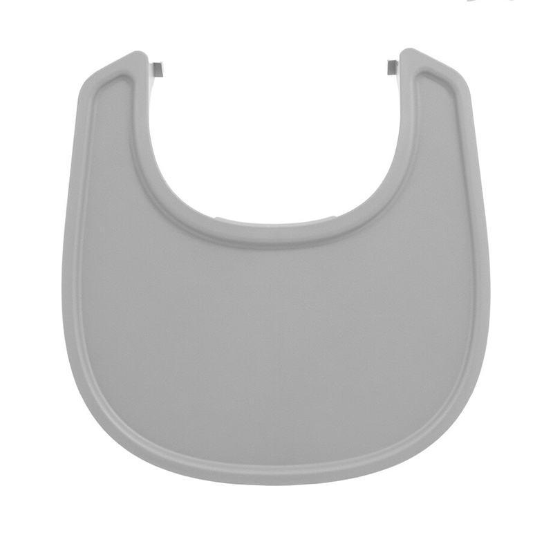 Stokke Tischchen für den Nomi Hochstuhl in Grau von der Seite. 