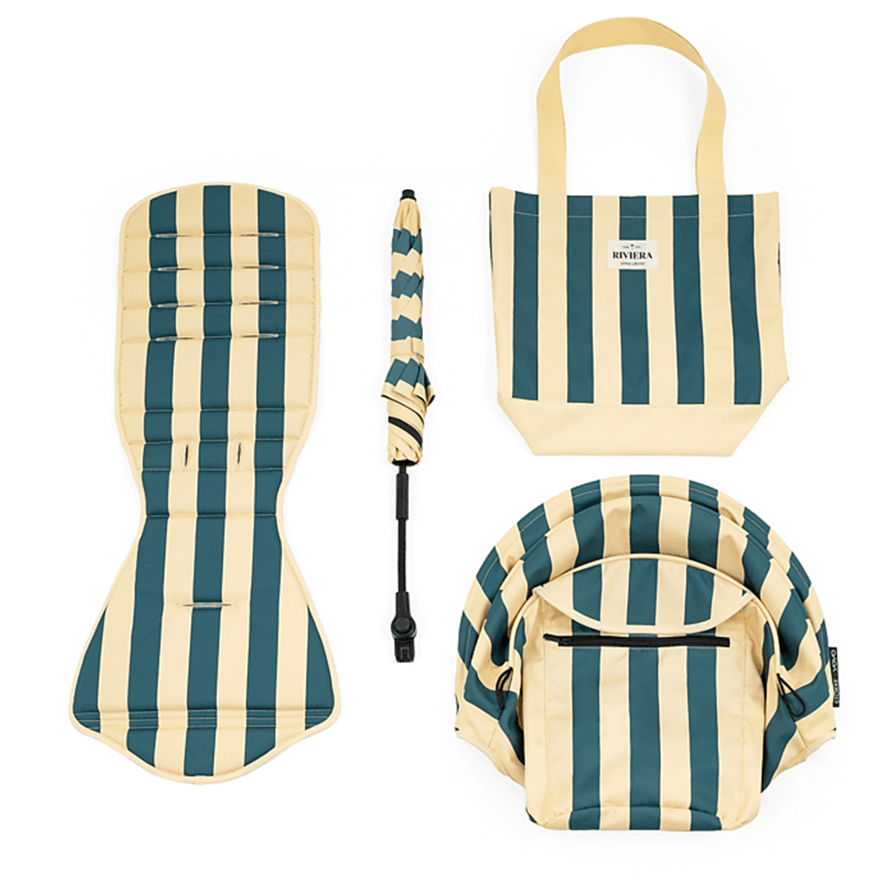 Stokke®  YOYO³ 6+ 'Riviera Collection' Summerkit mit Bezug, Sonnenschirm und Beach Bag Monaco