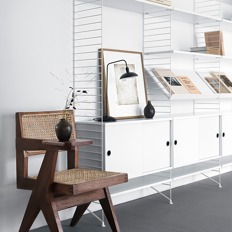String Furniture Zeitschriftenablage &#39;System&#39; 78x30 cm Weiss