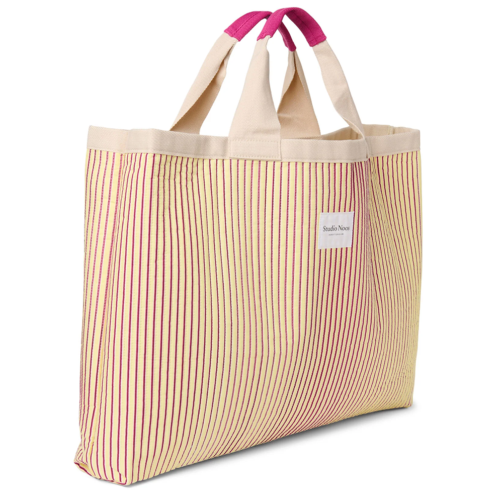 Studio Noos Sac de Plage « Poplin » Jaune Beurre Rayé