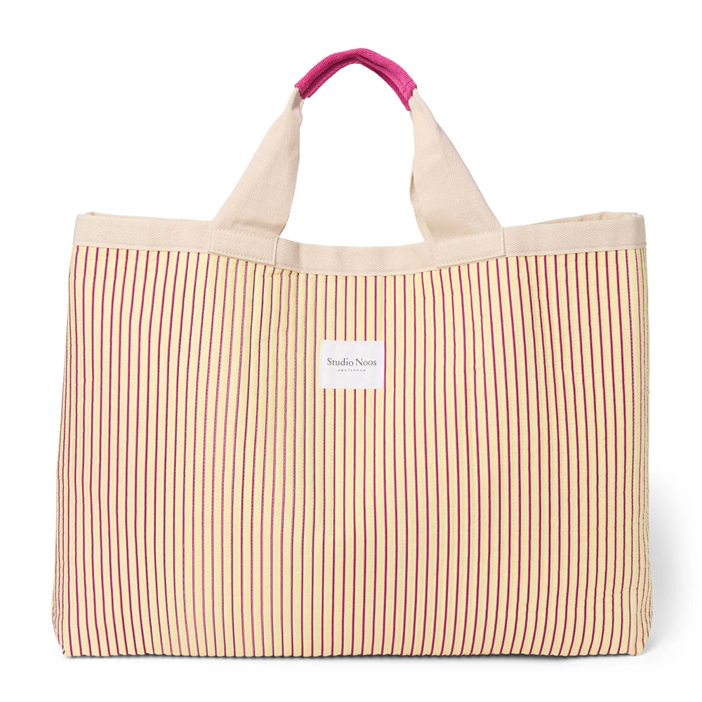 Studio Noos Sac de Plage « Poplin » Jaune Beurre Rayé