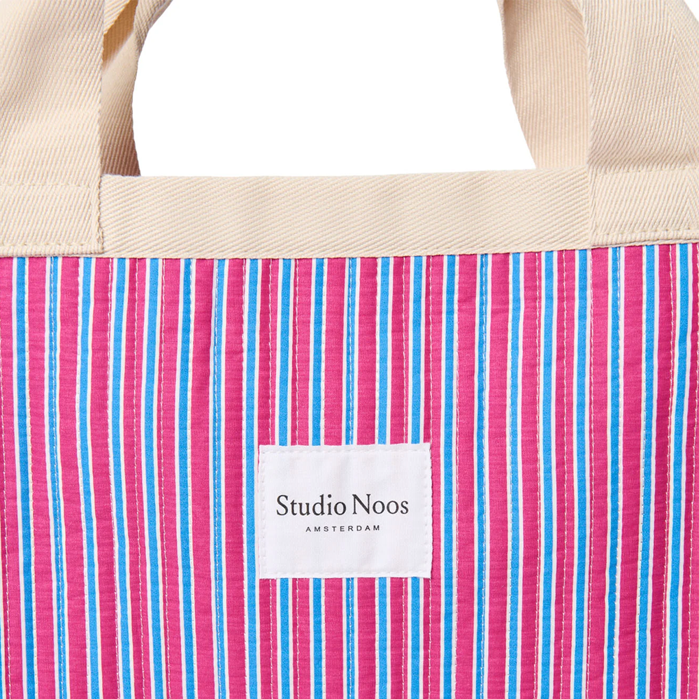 Studio Noos  Beach Bag 'Poplin' Raspberry Striped