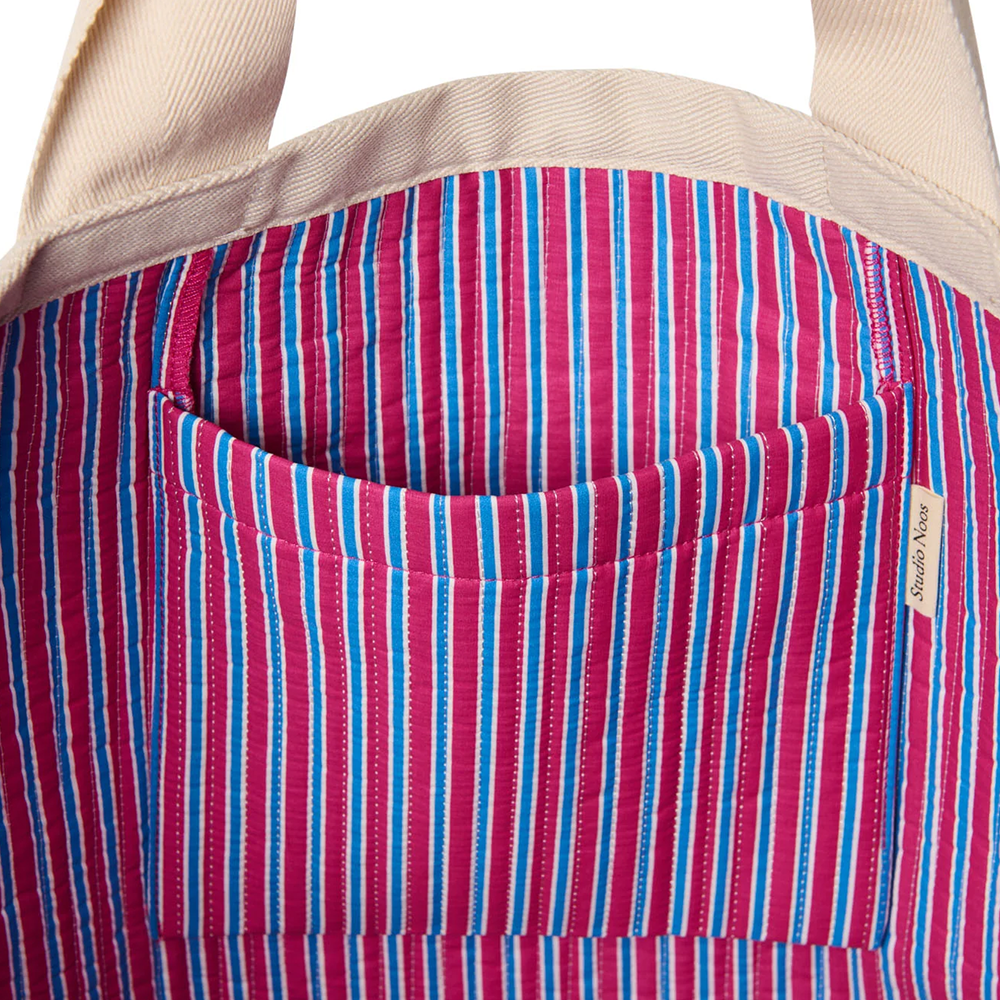 Studio Noos  Beach Bag 'Poplin' Raspberry Striped
