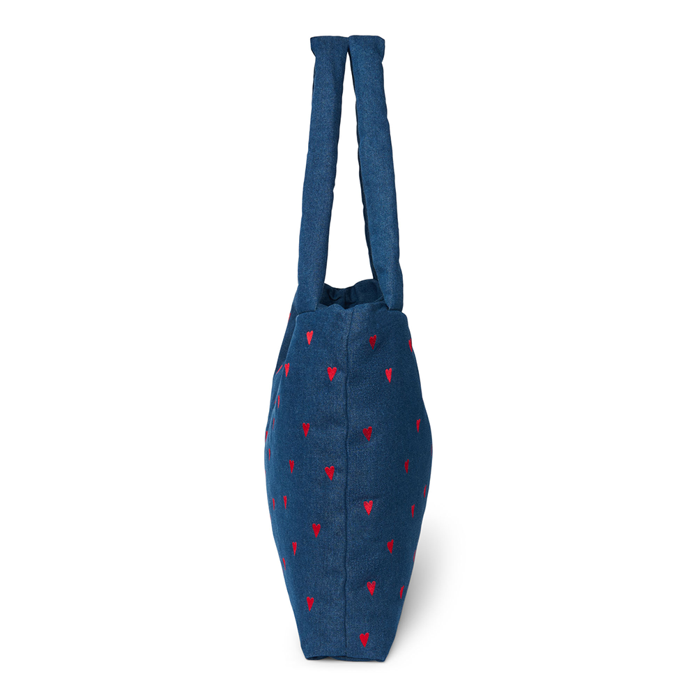 Studio Noos  Tragetasche 'Denim Mom Bag' Dark Blue Hearts