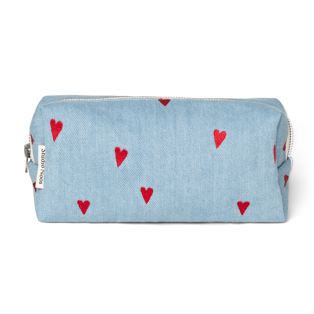 Studio Noos  Necessaire &#39;Denim&#39; Hearts