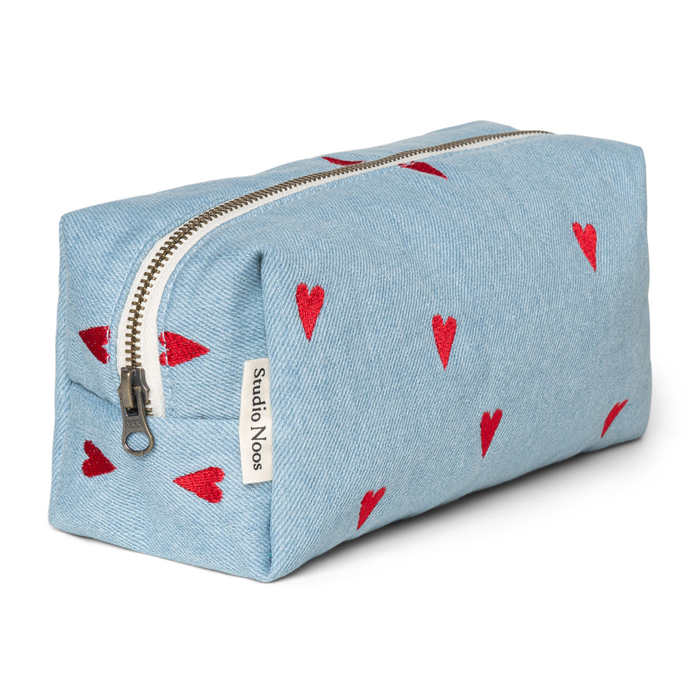 Studio Noos  Necessaire &#39;Denim&#39; Hearts