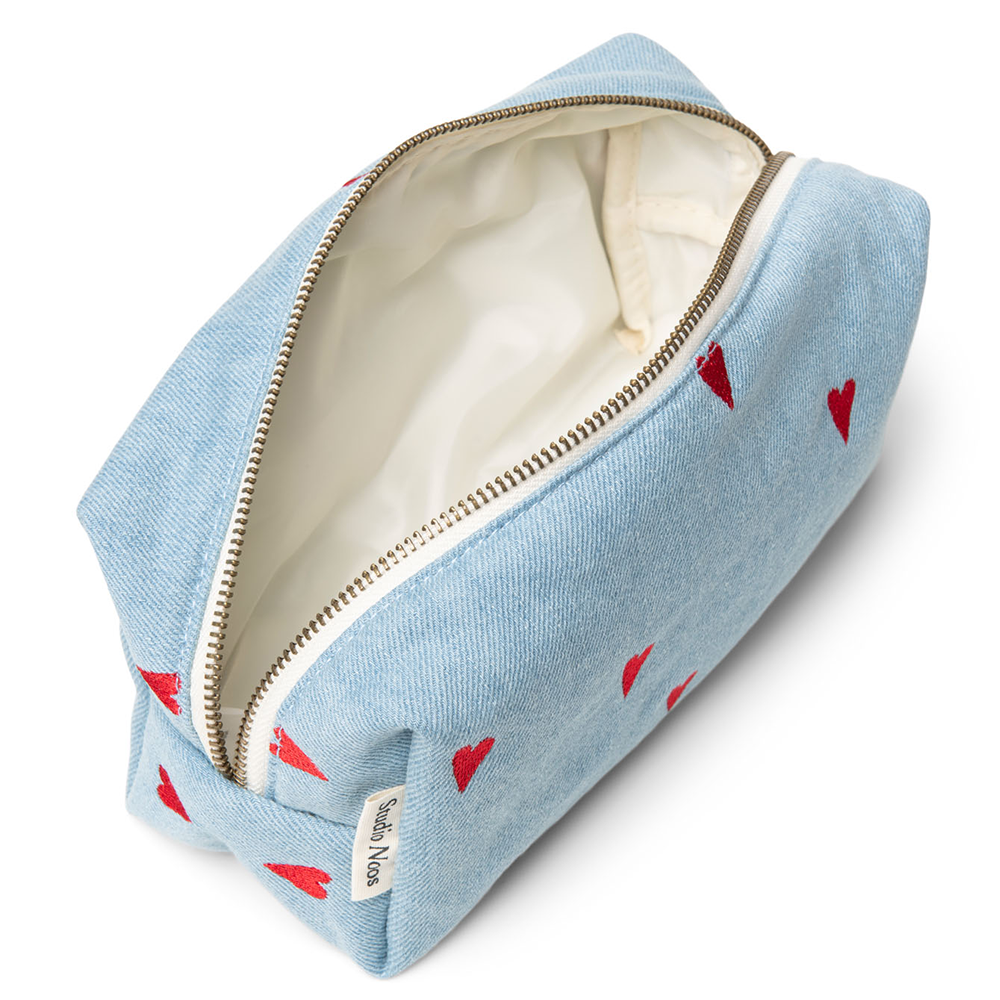 Studio Noos  Necessaire &#39;Denim&#39; Hearts