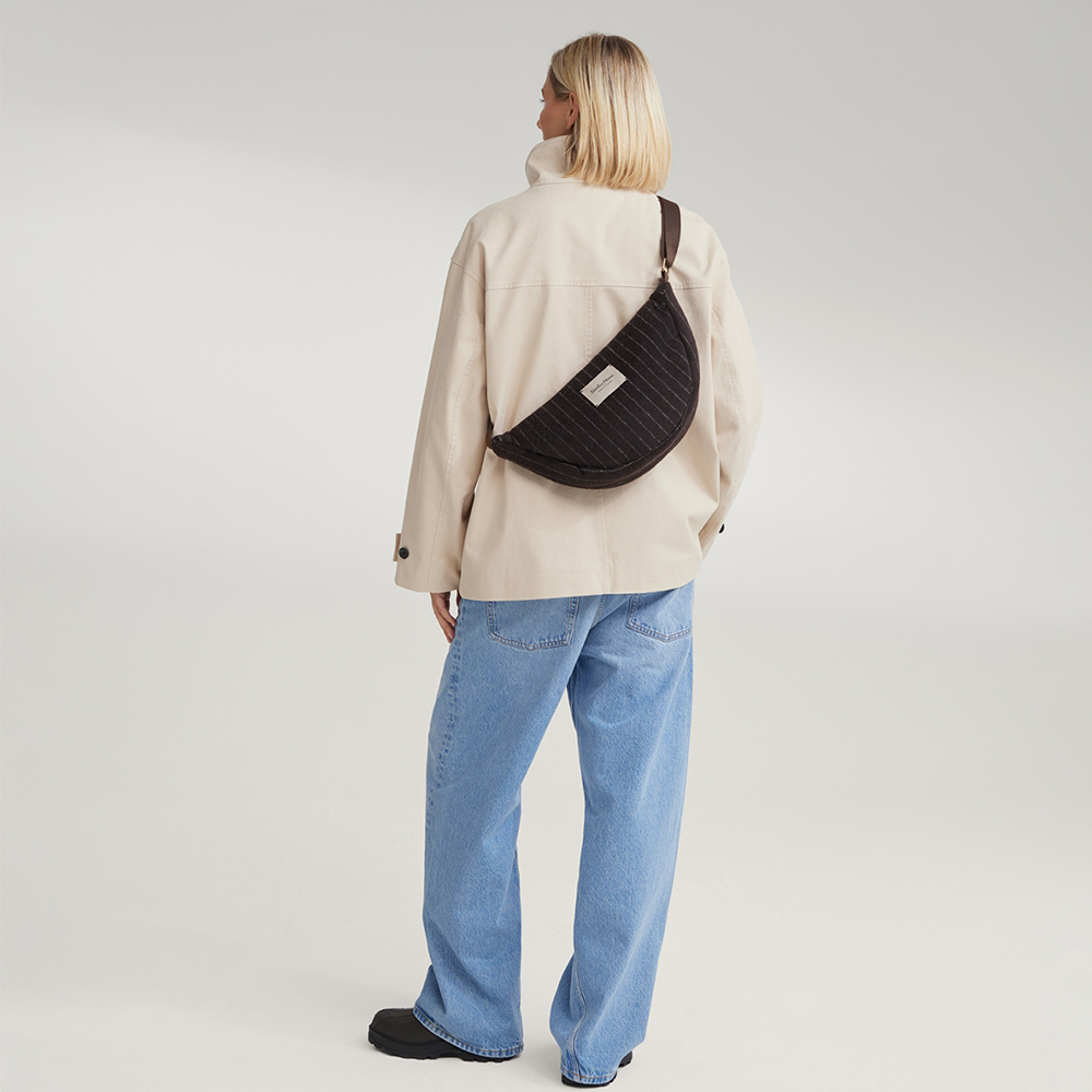 Studio Noos Gürteltasche für Erwachsene 'Flannel' Brown Chalkstripe