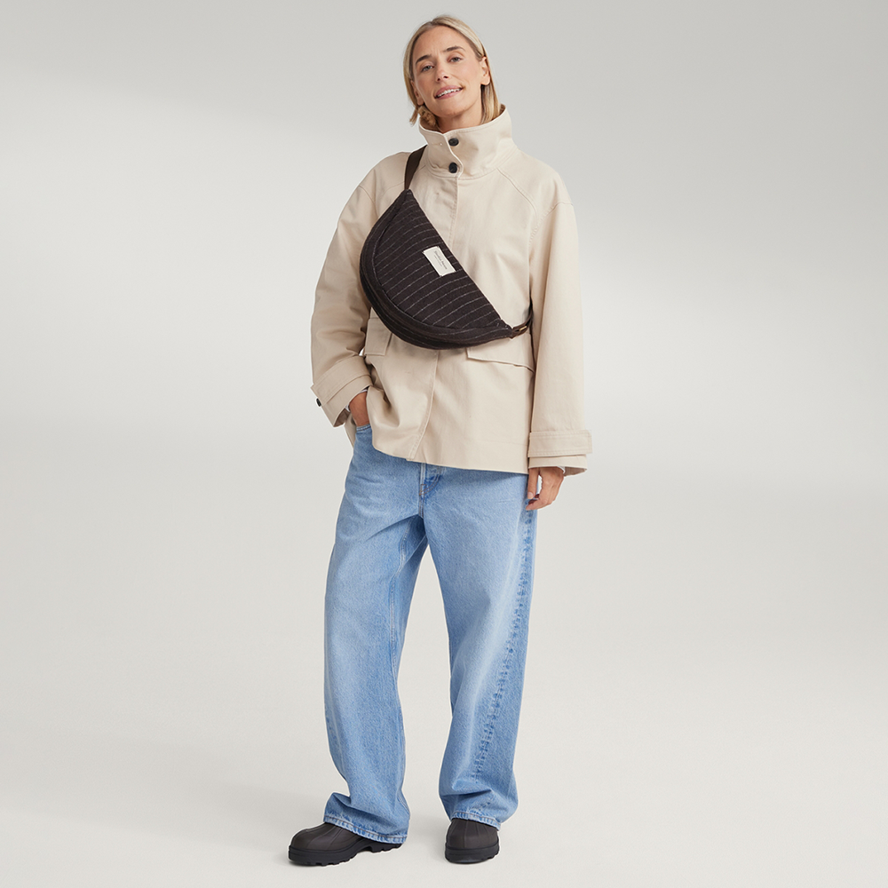 Studio Noos Gürteltasche für Erwachsene 'Flannel' Brown Chalkstripe