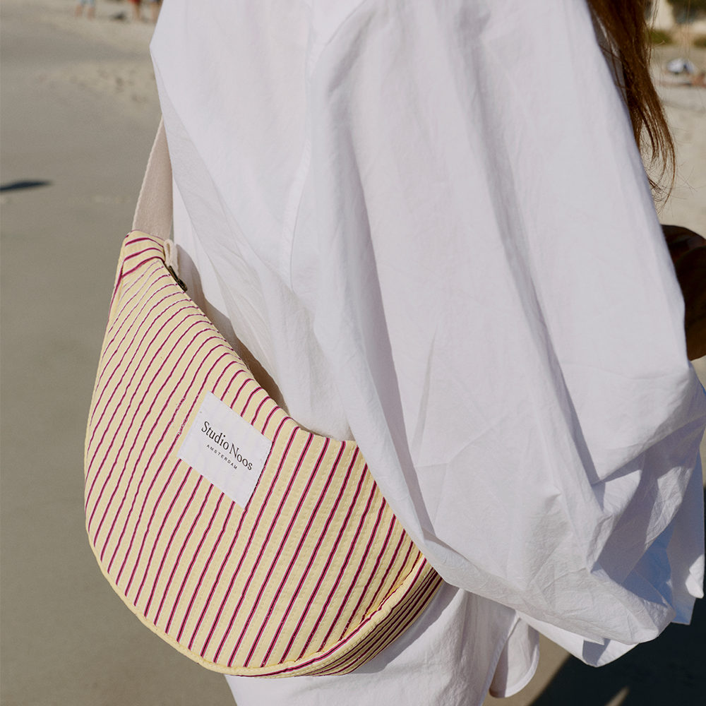 Studio Noos Gürteltasche für Erwachsene 'Poplin' Butter Yellow Striped