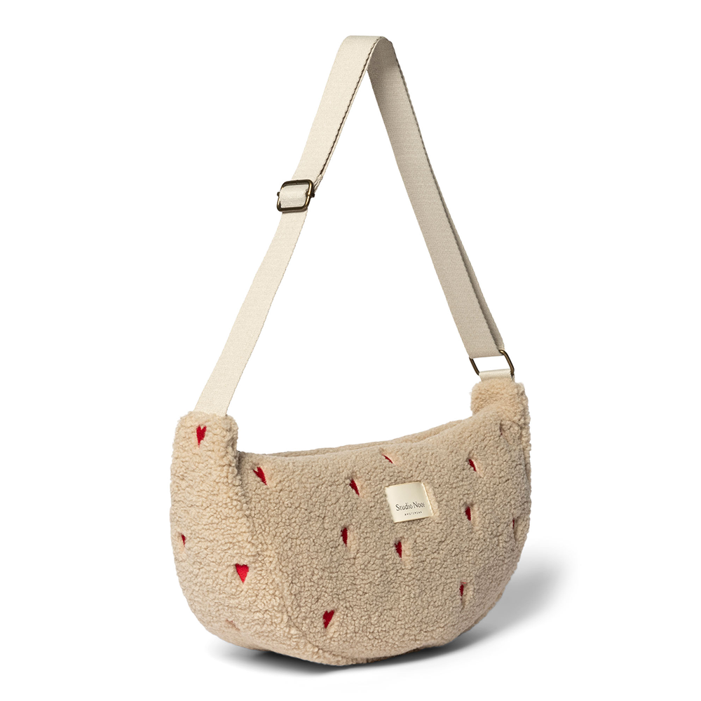 Studio Noos Gürteltasche für Erwachsene &#39;Teddy Hearts&#39; Ecru