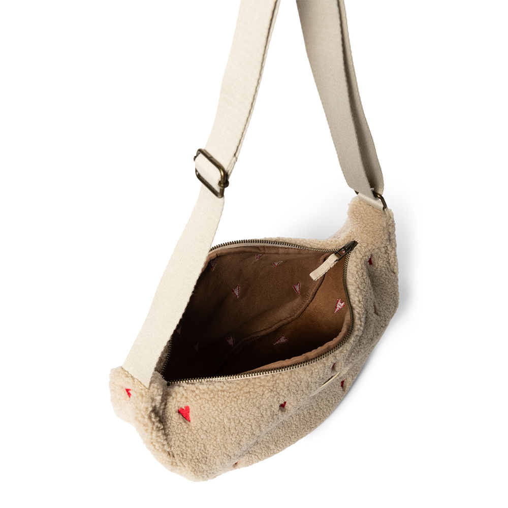 Studio Noos Gürteltasche für Erwachsene &#39;Teddy Hearts&#39; Ecru