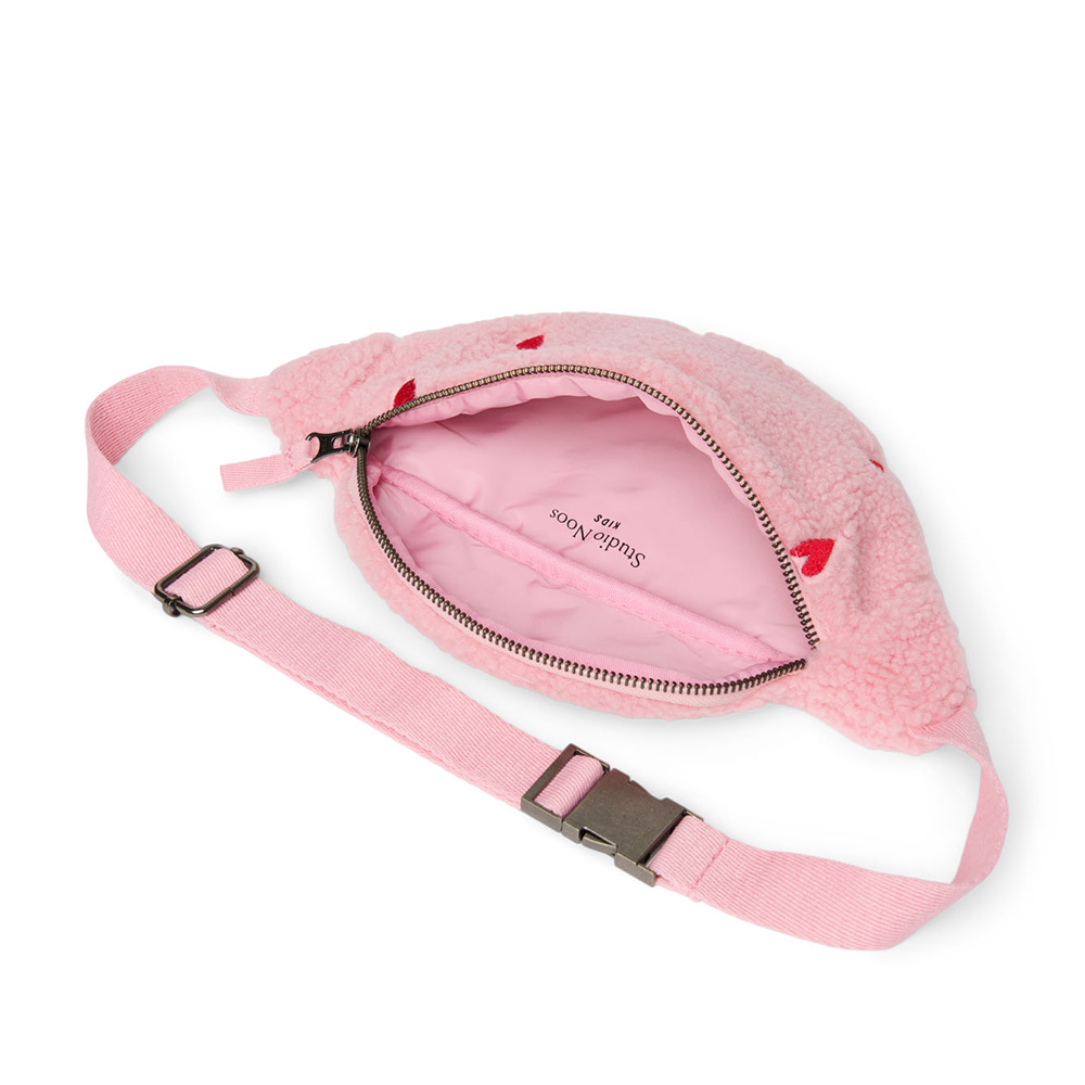 Studio Noos Gürteltasche für Kinder 'Mini Teddy' Light Pink Hearts