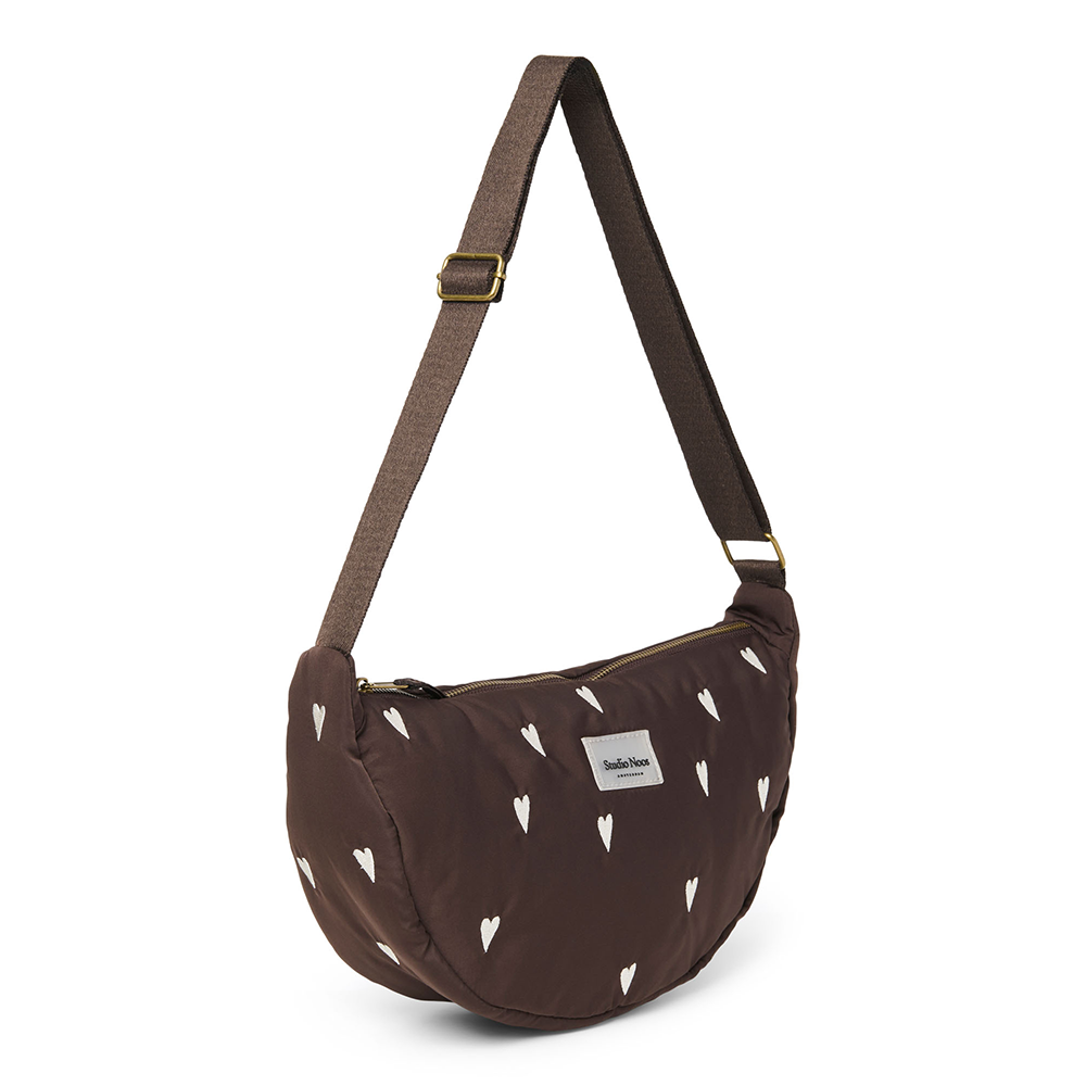 Studio Noos Gürteltasche für Erwachsene &#39;Puffy&#39; Brown Hearts